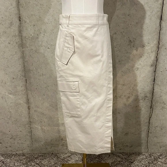 NWT Future Collective Cargo Midi Skirt | Minimalist Utility | Neutral | Size 6 - Picture 1 of 6